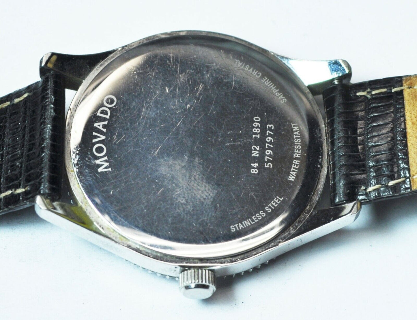 Men's Movado Gentry 84 N2 1890 Silver Dial 37mm SS Wristwatch Swiss Quartz