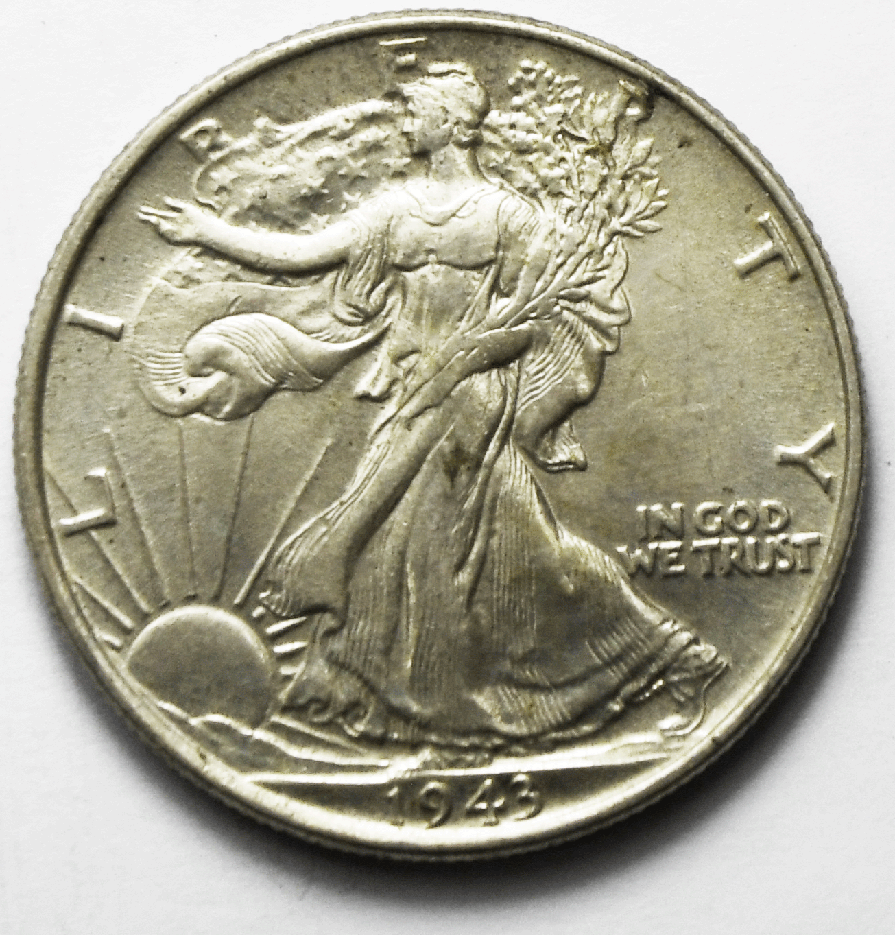 1943 50c Walking Liberty Silver Half Dollar Fifty Cents Philadelphia AU
