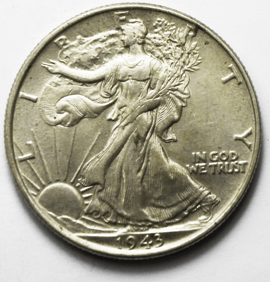 1943 50c Walking Liberty Silver Half Dollar Fifty Cents Philadelphia AU