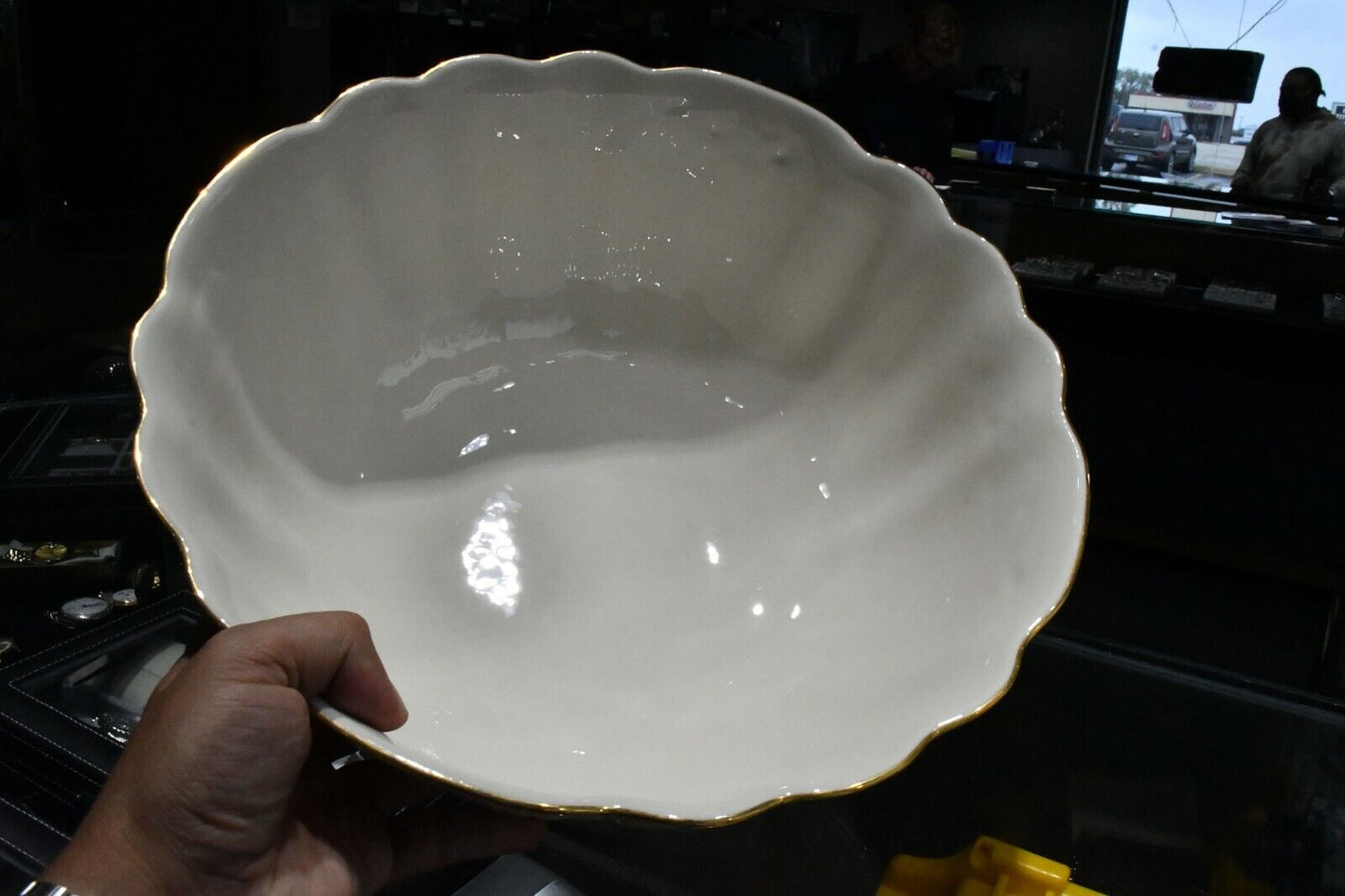 Discontinued Lenox Porcelain Huge Holiday Hostess Punch Bowl 12 1/4" x 6"