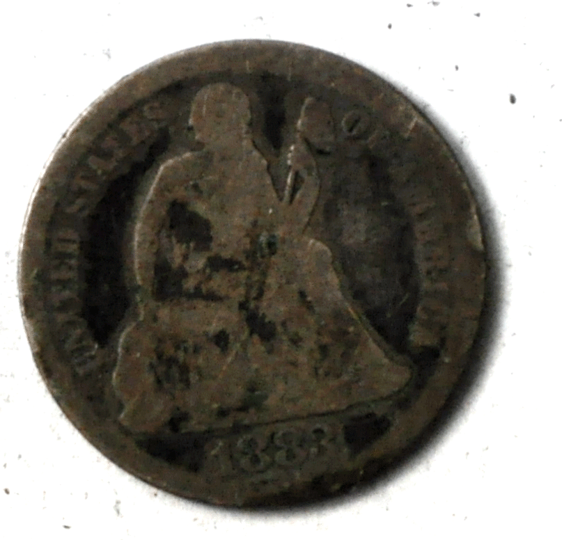 1883 10c Seated Liberty Silver Dime Ten Cents United States Philadelphia