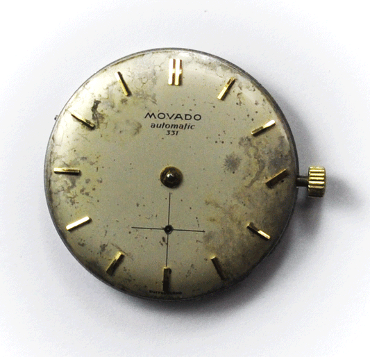 Movado 331 Bumper Automatic 115 Watch Movement Dial Stem & Crown 31mm