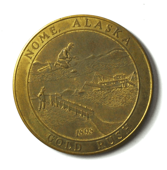 Nome Alaska Map Gold Rush Medal Token 40mm