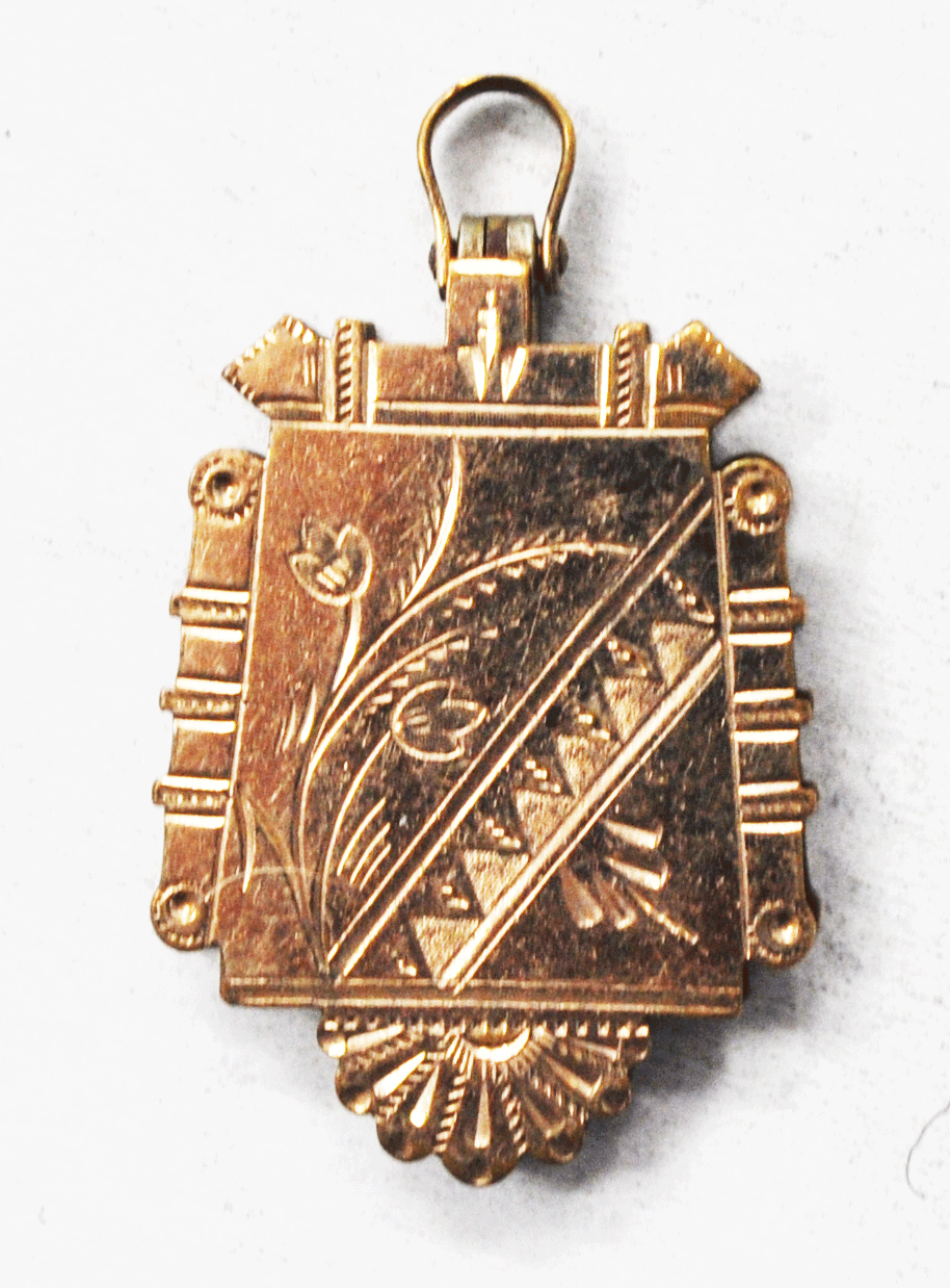 Antique Gold Filled Pocket Locket Pocket Watch Fob Pendant 1.5" x 7/8"