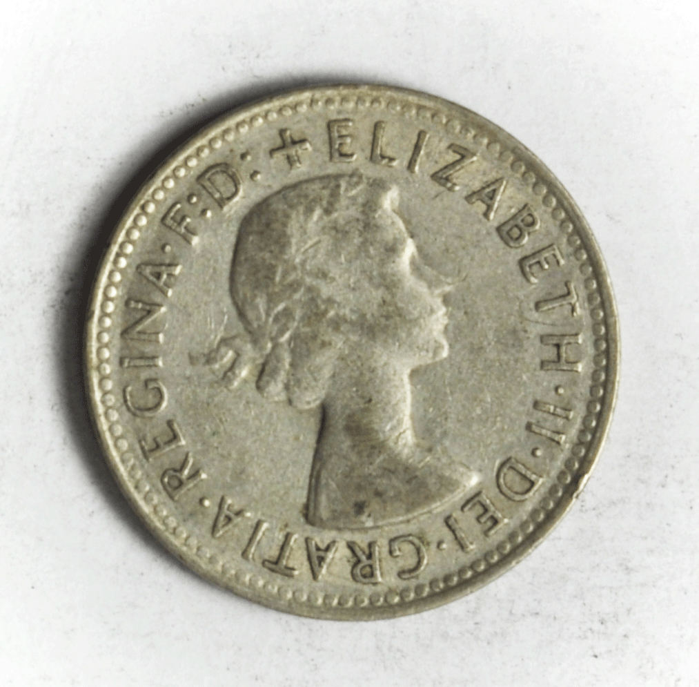 1960 m Australia Shilling Silver Coin KM# 59
