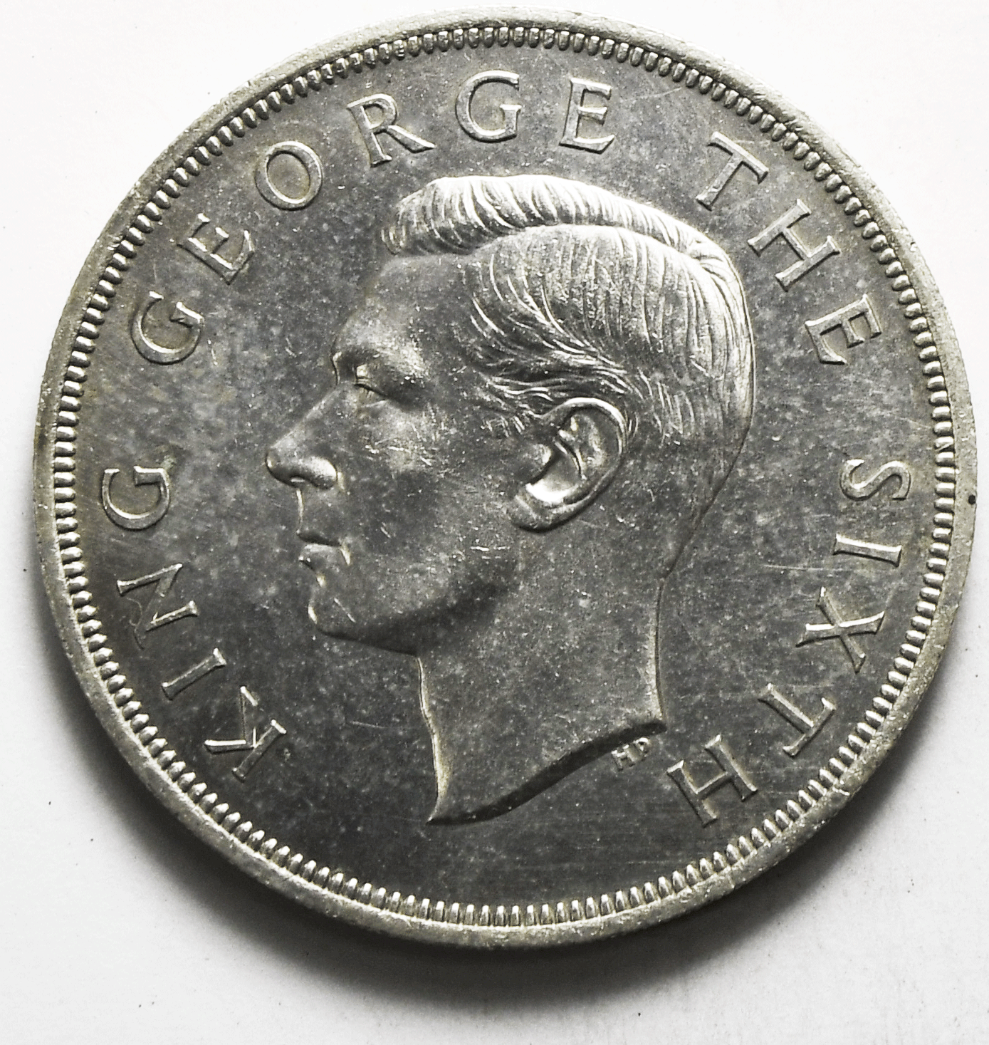 1949 New Zealand One Crown Silver Coin  KM#22