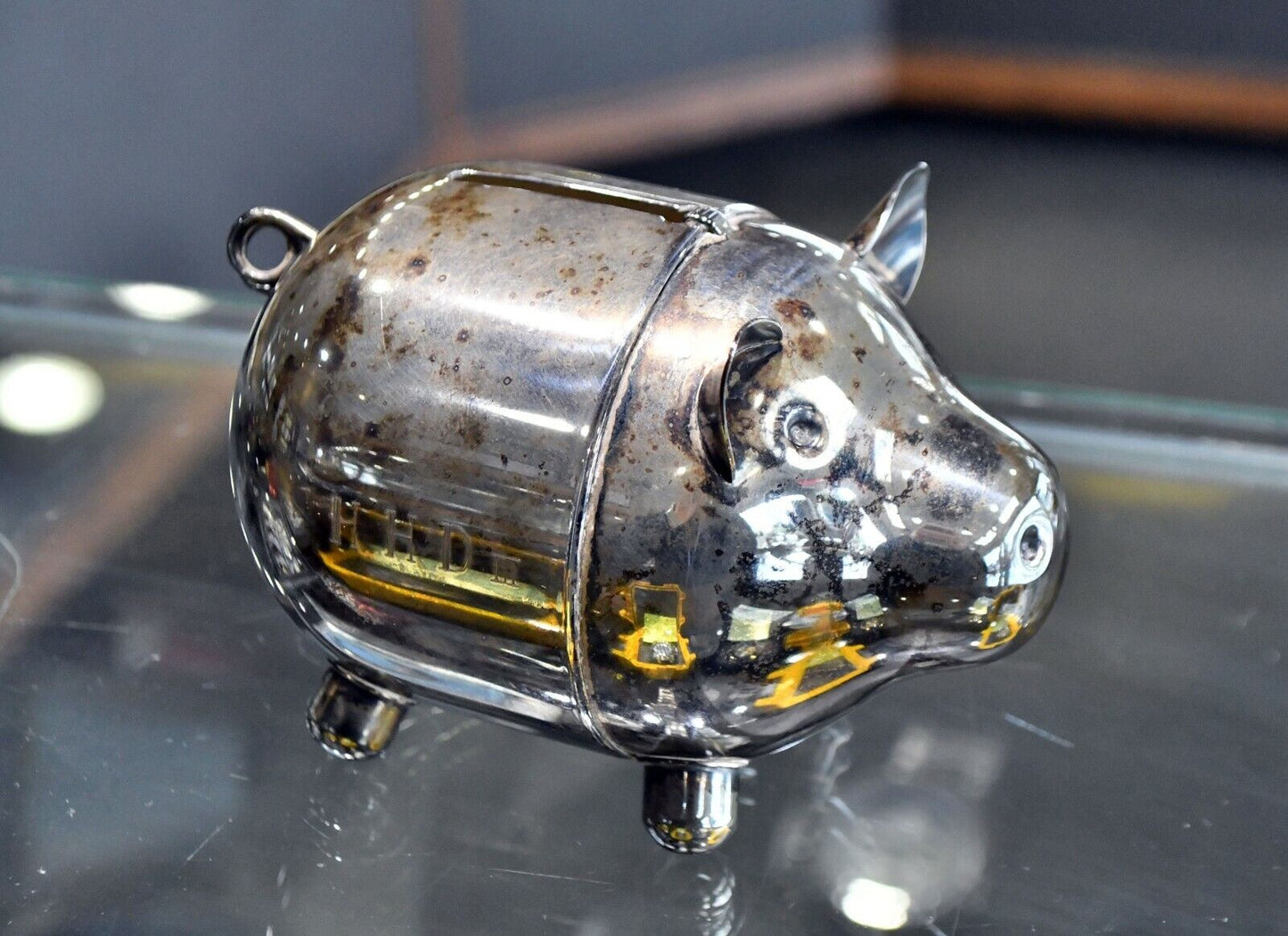 1964 Napier Silver Plate Piggy Bank 4 1/4"