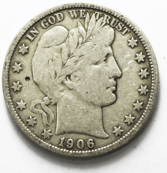 1906 D 50c Barber Silver Half Dollar Fifty Cents US Denver