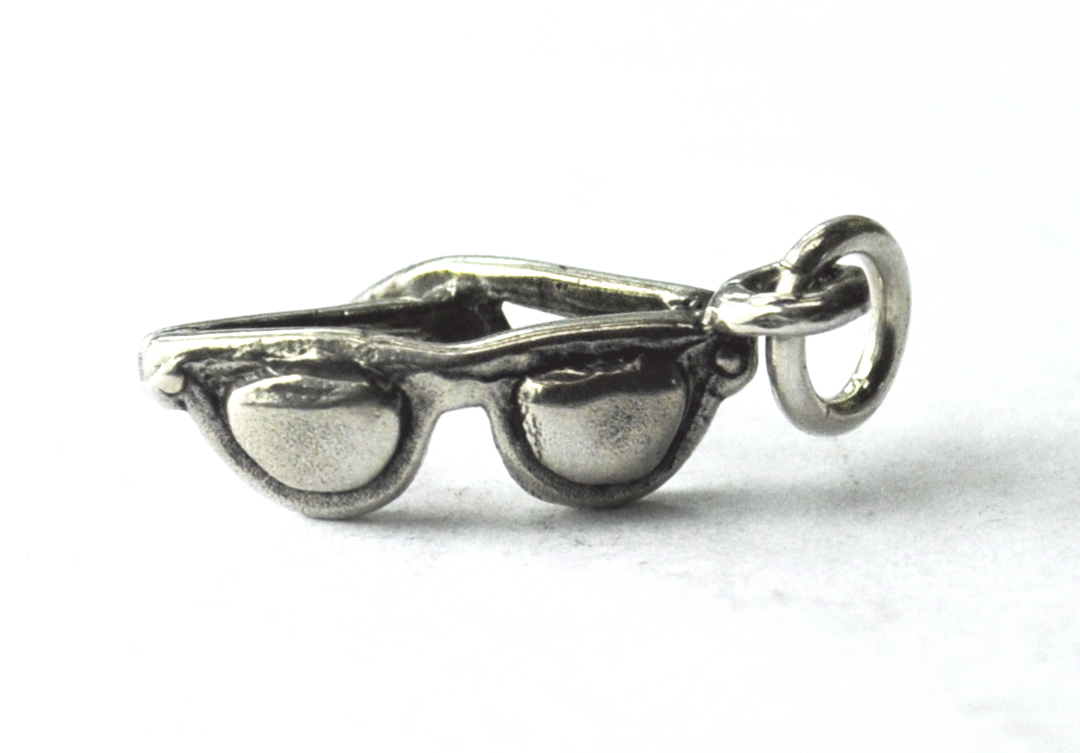 Sterling Silver Sun Glasses Solid 19mm x 9mm 3-D