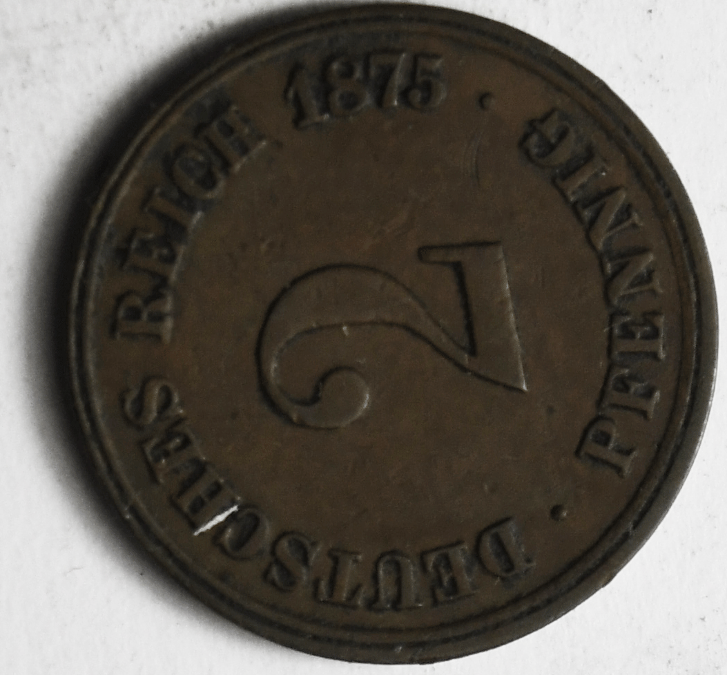 1875 J Germany Empire 2 Pfennig KM# 2