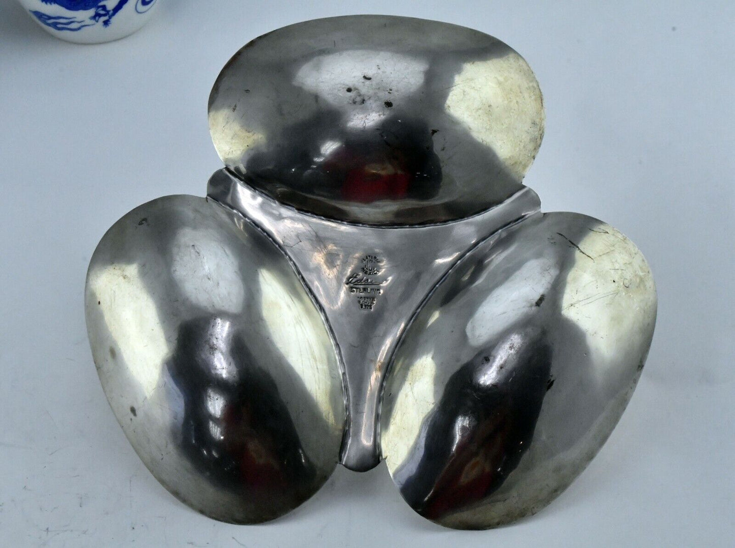 Eddies Mexico Signed 9" Wide Dessert Candy Dish Tray Sterling Silver 10 oz.