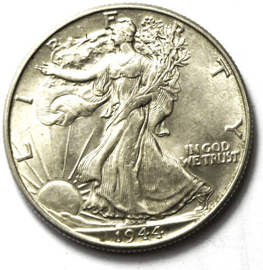 1944 50c Walking Half Dollar Silver Fifty Cents Philadelphia AU