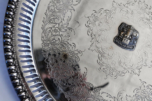 1973 American Royal Barbeque Kansas City Trophy Award Tray 10 1/4" Silver Plate