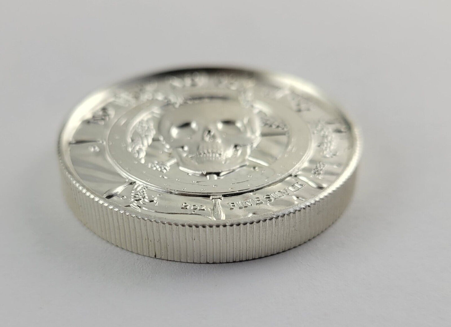 The Mermaid No Prey No Pay Pirate Ship 2 Troy Ounces .999 Fine Silver Art Round!