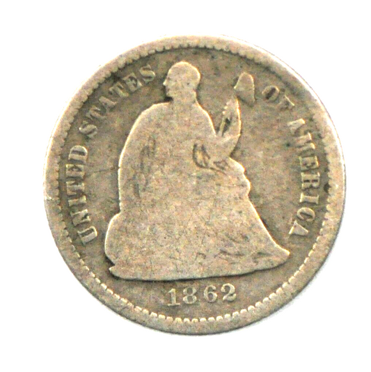 1862 H10c Seated Liberty Silver Half Dime Philadelphia