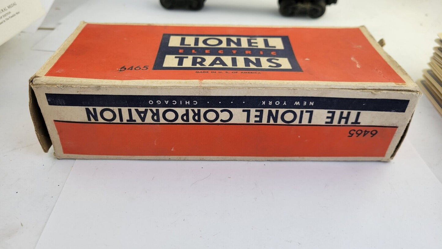 Lionel  6465 Sunoco 2 Dome Oil Tank Car Postwar Train w/Original Box Gauge O