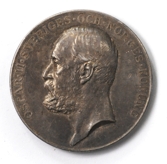 Antique Sweden Ocar II Equestrian Silver Medal 43mm Rare