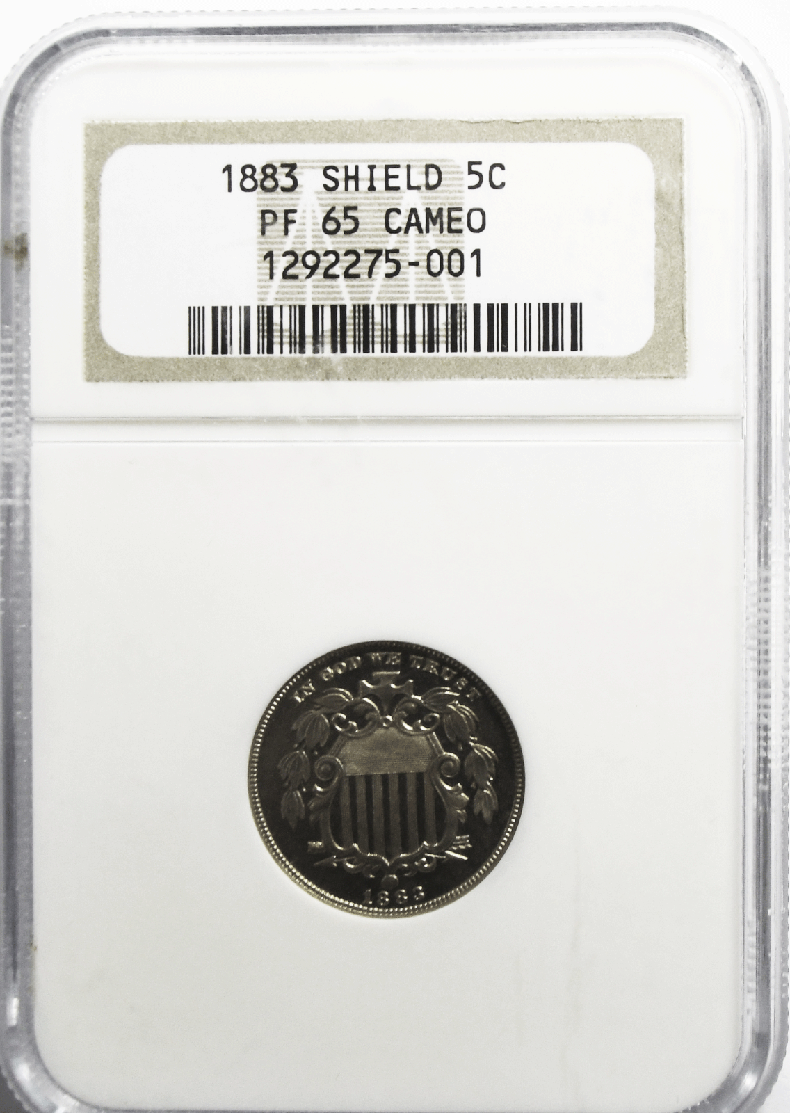 1883 5c Proof Shield Nickel Five Cents US Coin PF65 Cameo NGC