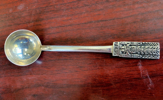 Vintage 925 Sterling Silver Peru 4 1/2" Statue Figure Souvenir Spoon Ladle .57oz