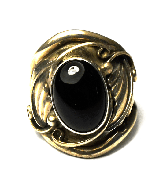 Sterling Silver Carol Felley Oval Onyx Ring 24mm Size 7