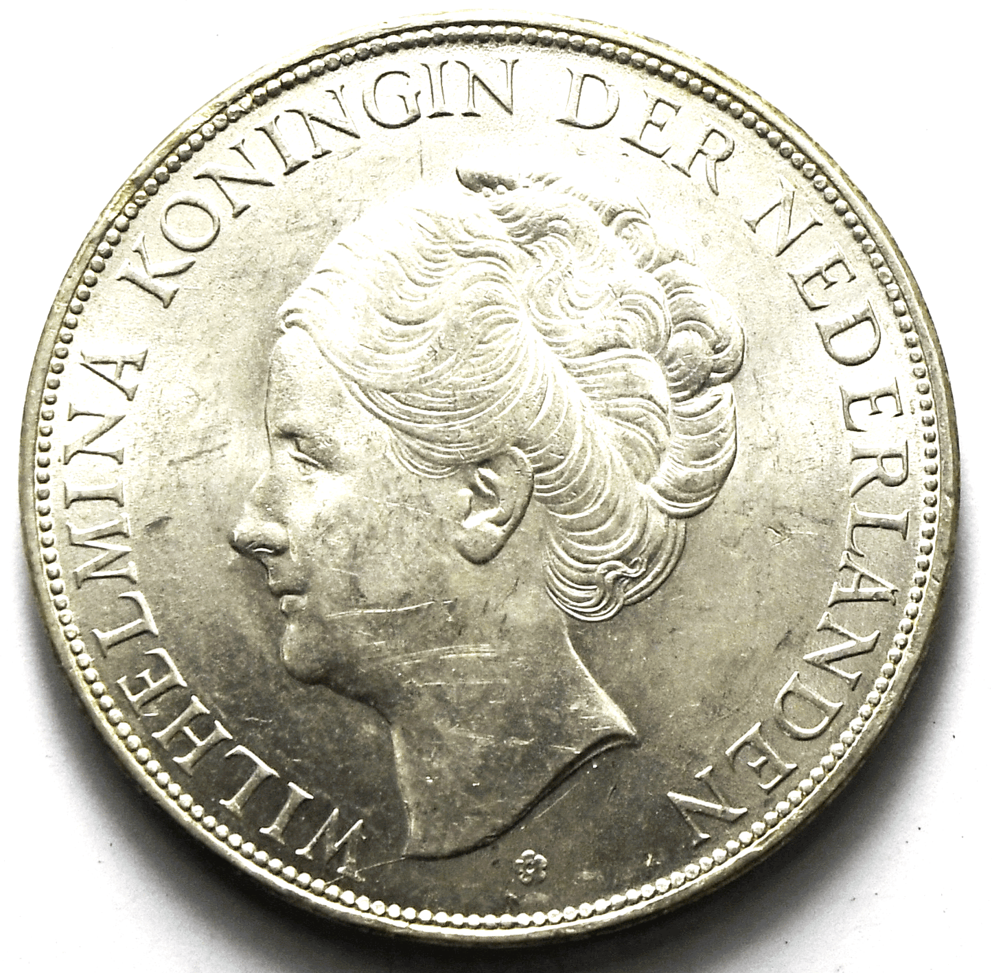 1931 Netherlands 2-1/2 Gulden Silver Coin KM# 165 Uncirculated