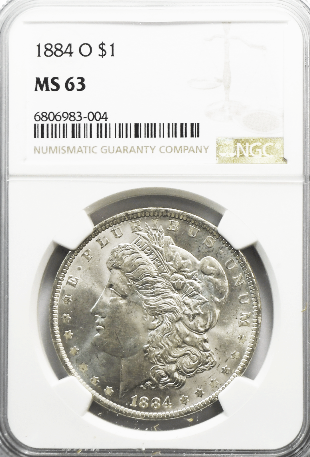 1884 O $1 Morgan Silver Dollar MS63 NGC New Orleans