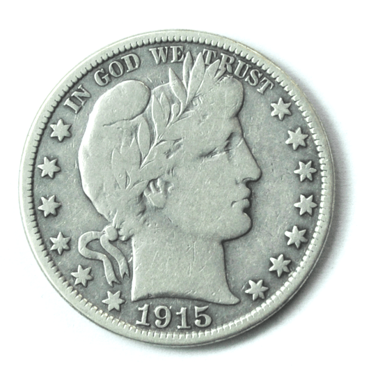 1915 S 50c Barber Silver Half Dollar Fifty Cents US San Francisco