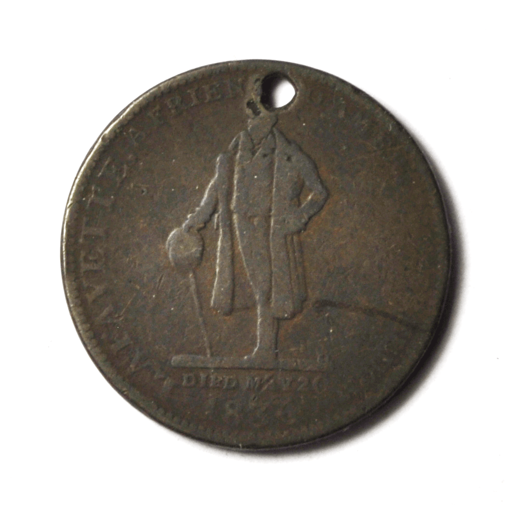 HM EI Richards Copper Hard Times Token HT#150 28.5mm Jewelry Attleboro MA 1834