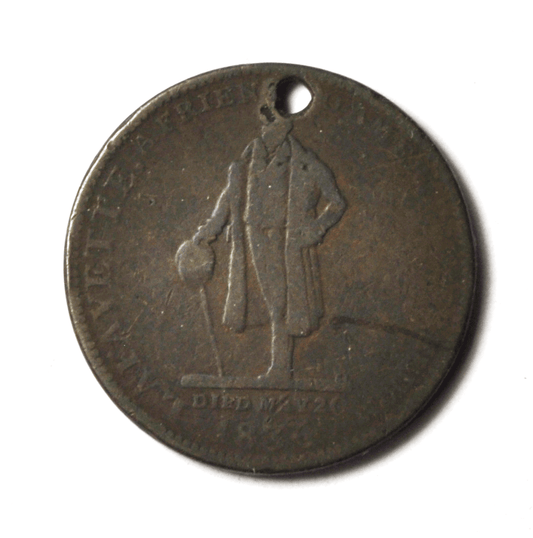 HM EI Richards Copper Hard Times Token HT#150 28.5mm Jewelry Attleboro MA 1834