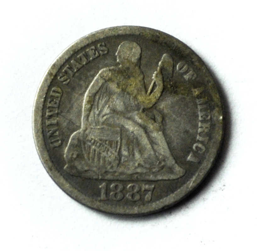 1887 10c Seated Liberty Silver Dime Ten Cents US Philadelphia