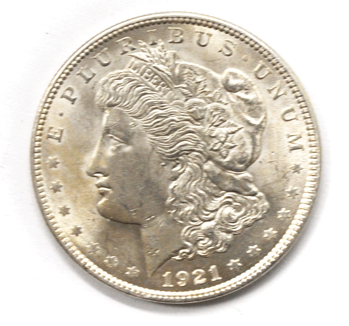 1921 $1 Morgan Silver One Dollar US Coin Philadelphia VAM 27 Wide Reed Unc