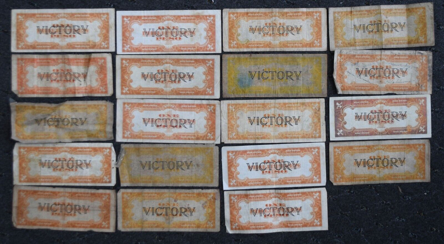 19-  No. 66  Philippines One 1 Pesos Banknotes Victory Short Snorter