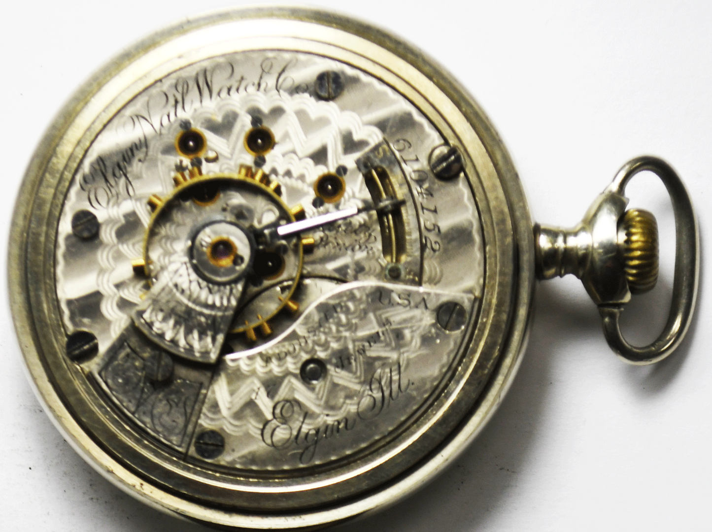 1896 Elgin Size 18 Grade 144 Skeleton Dial Cut Out Front Pocket Watch LS NR