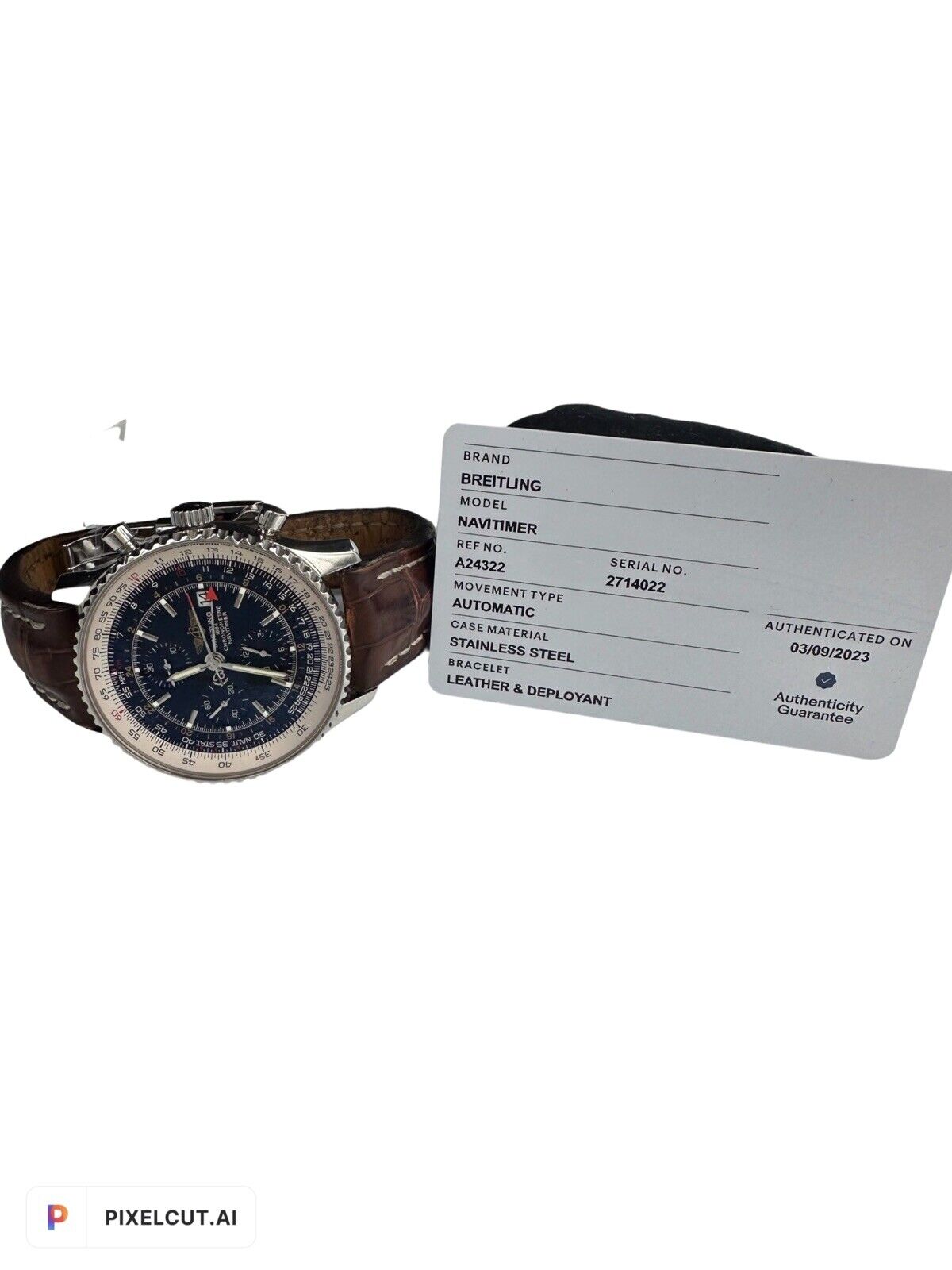 Breitling Navitimer Men's Black Watch with Leather Strap - A24322