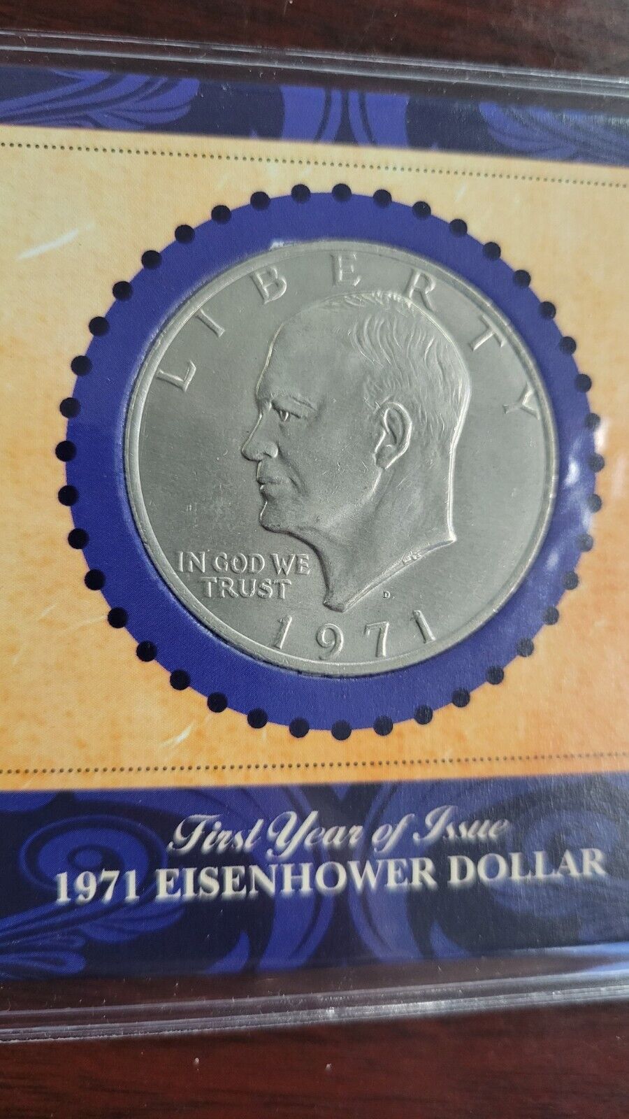 American Coin Treasure First Year Of Issue 1971 Eisenhower Dollar with COA