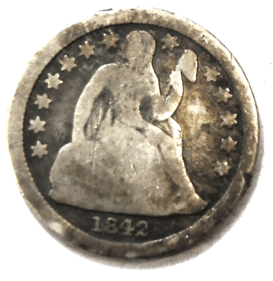 1842 10c Seated Silver Dime Ten Cents  Philadelphia