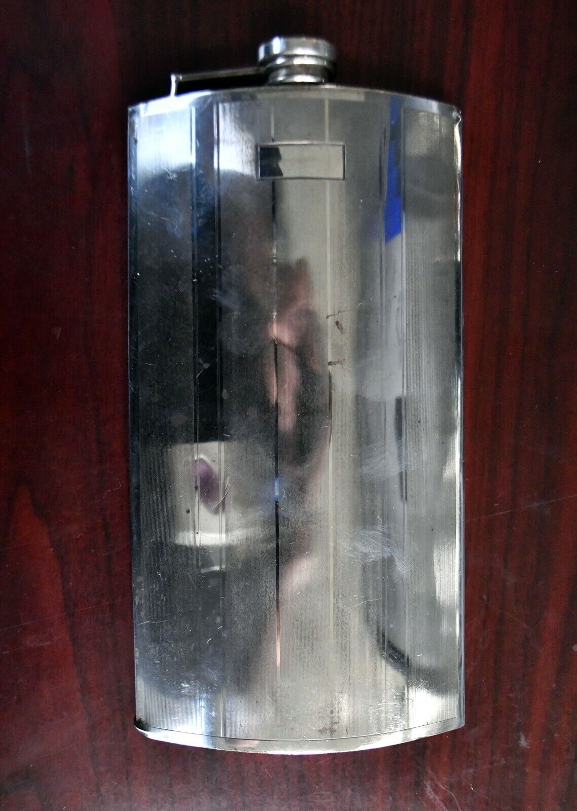 Solid Sterling by International Pint Gentleman's Flask 10.5 oz. Art Deco 8 7/8"