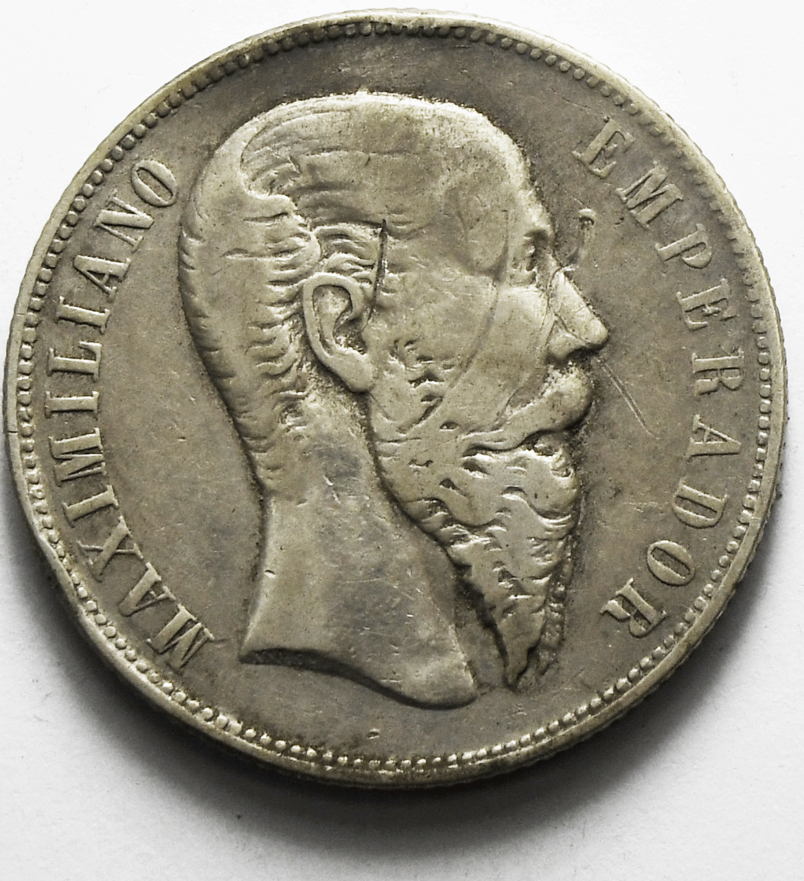 1866 Mo Mexico Empire Of Maximilian 50 Centavos KM# 387 Silver Coin Only 31,000