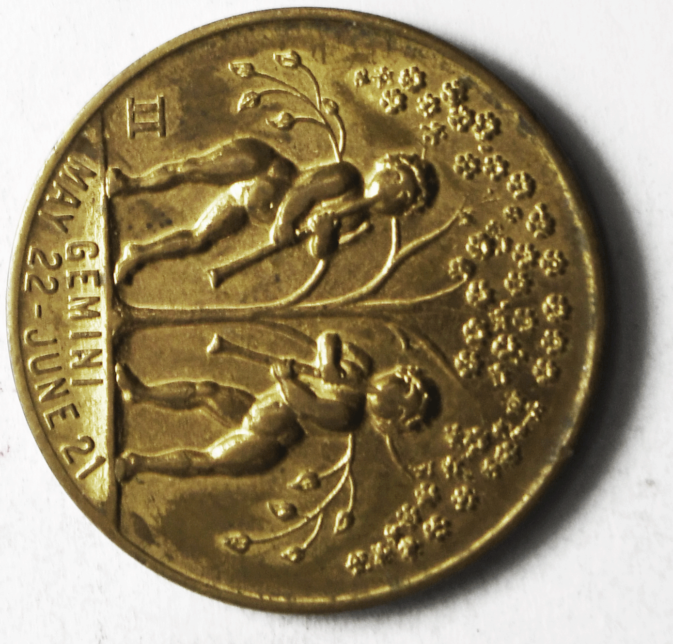 Gemini You Are Very Generous May 22-June 21 Zodiac Horoscope Token Vintage 25mm