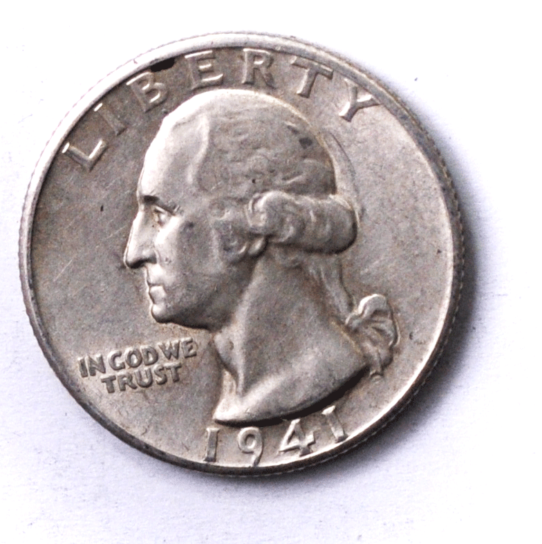 1941 D 25c Washington Quarter Dollar Twenty Five Cents Denver