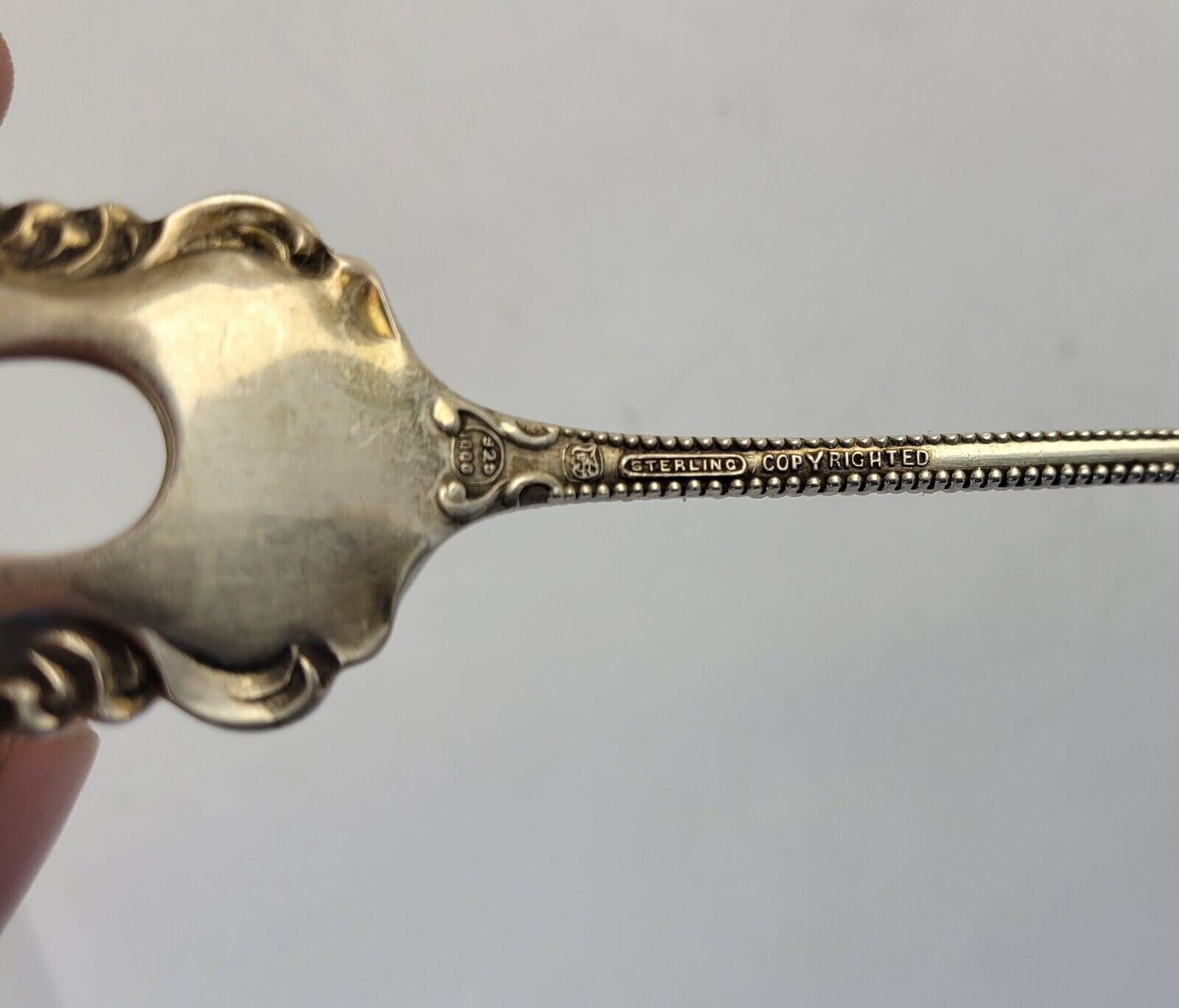 Canterbury by Towle Sterling Silver Lettuce Fork 9 1/4" Monogrammed  1oz.