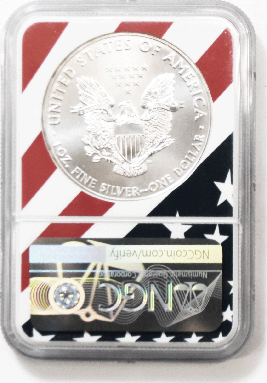 2011 $1 American Silver Eagle NGC MS69 25th Anniversary Flag Holder