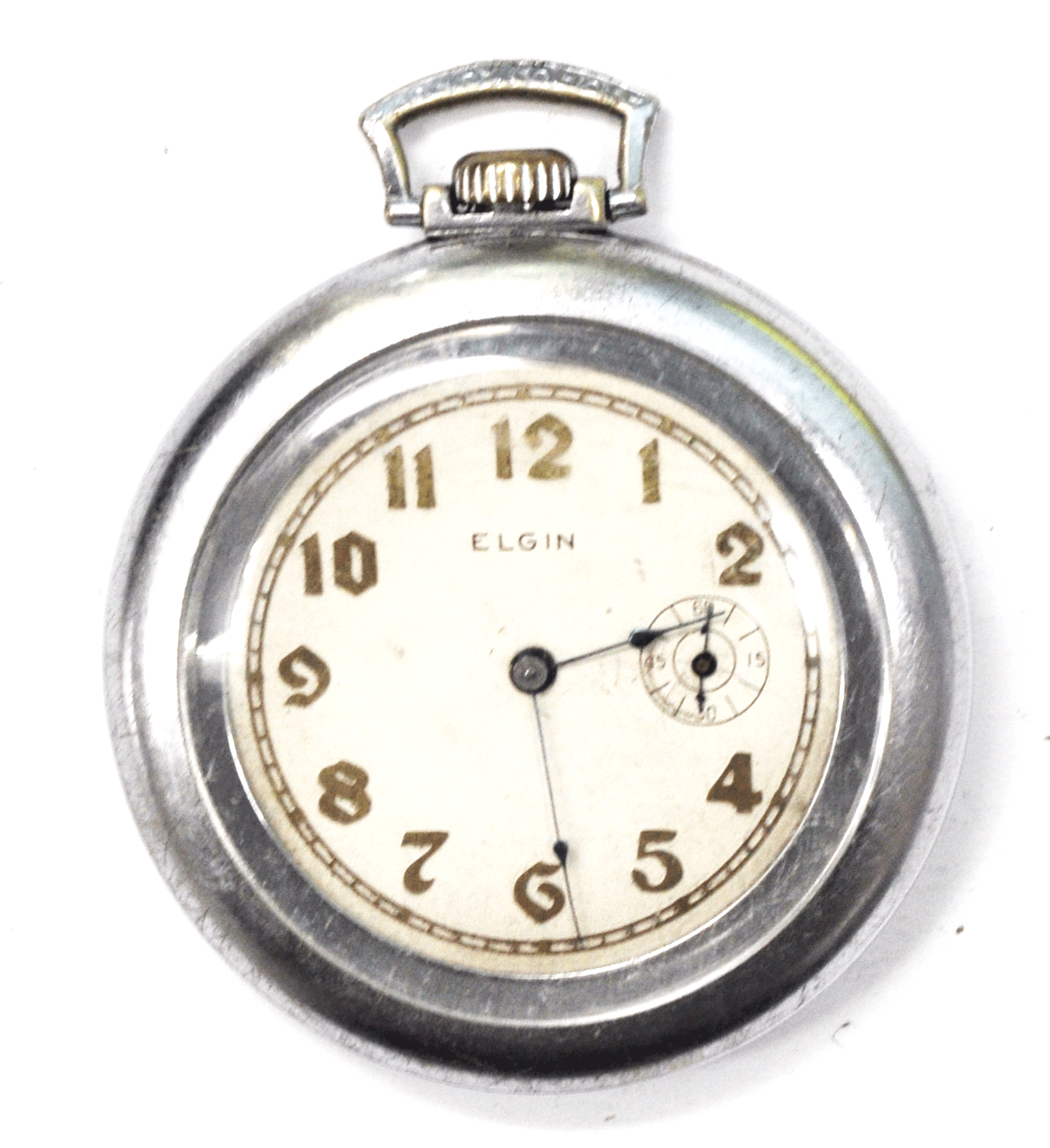 1909 Elgin Size 6 Grade 295 Pocket Watch Oversized Case 3 O'clock Second Hand