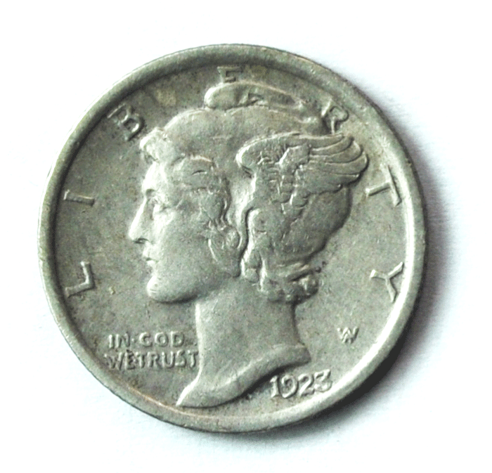 1923 10c Mercury Silver Dime Rare Ten Cents Philadelphia