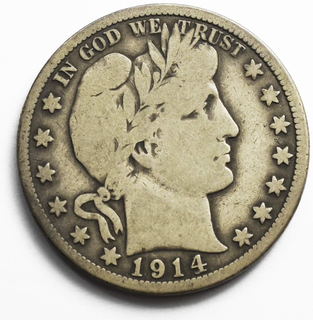1914 50c Barber Silver Half Dollar Fifty Cents US Philadelphia