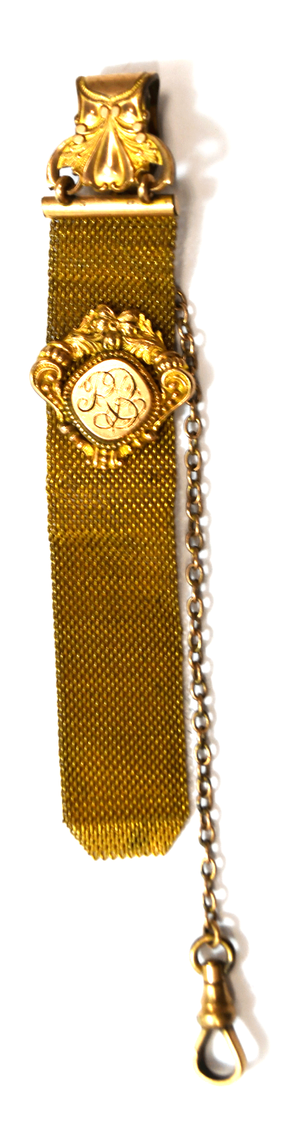 Gold Filled Pocket Watch 5" Chain 4-5/8" 24mm Mesh Clip