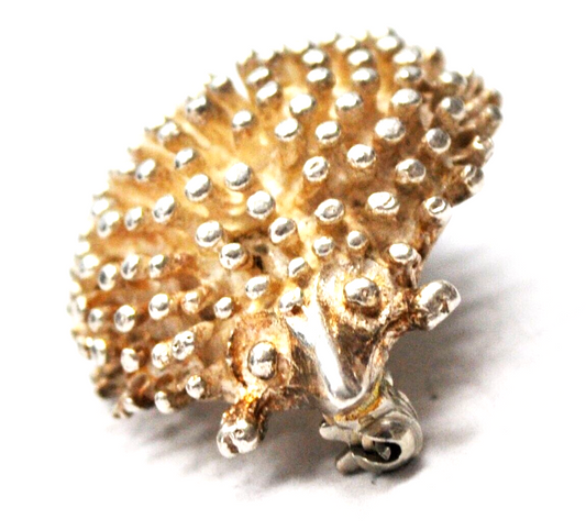 Sterling Silver Mexico Porcupine Spiked Brooch Pin 32mm