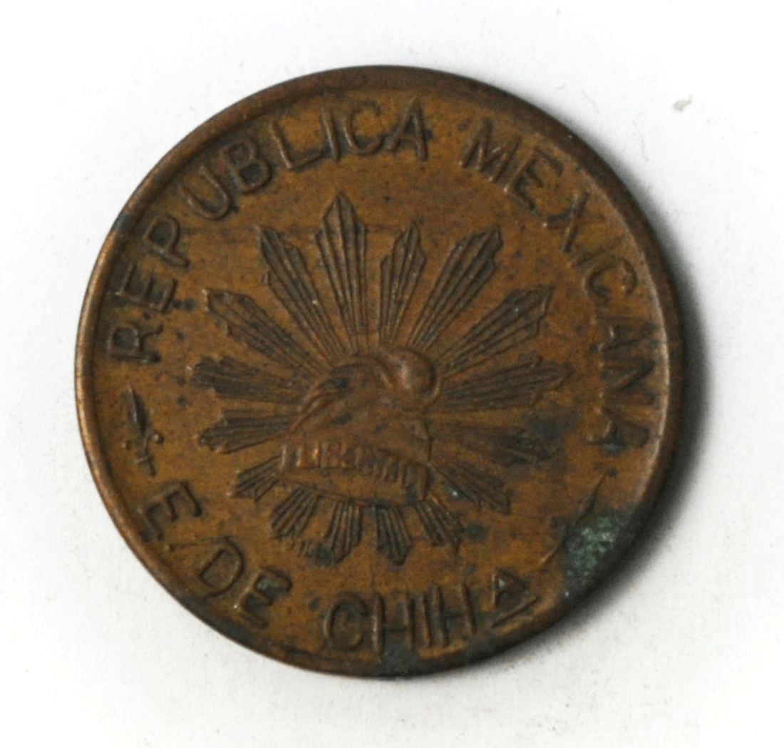 1914 Mexico Revolutionary Chihuahua 5 Five Centavos KM# 613
