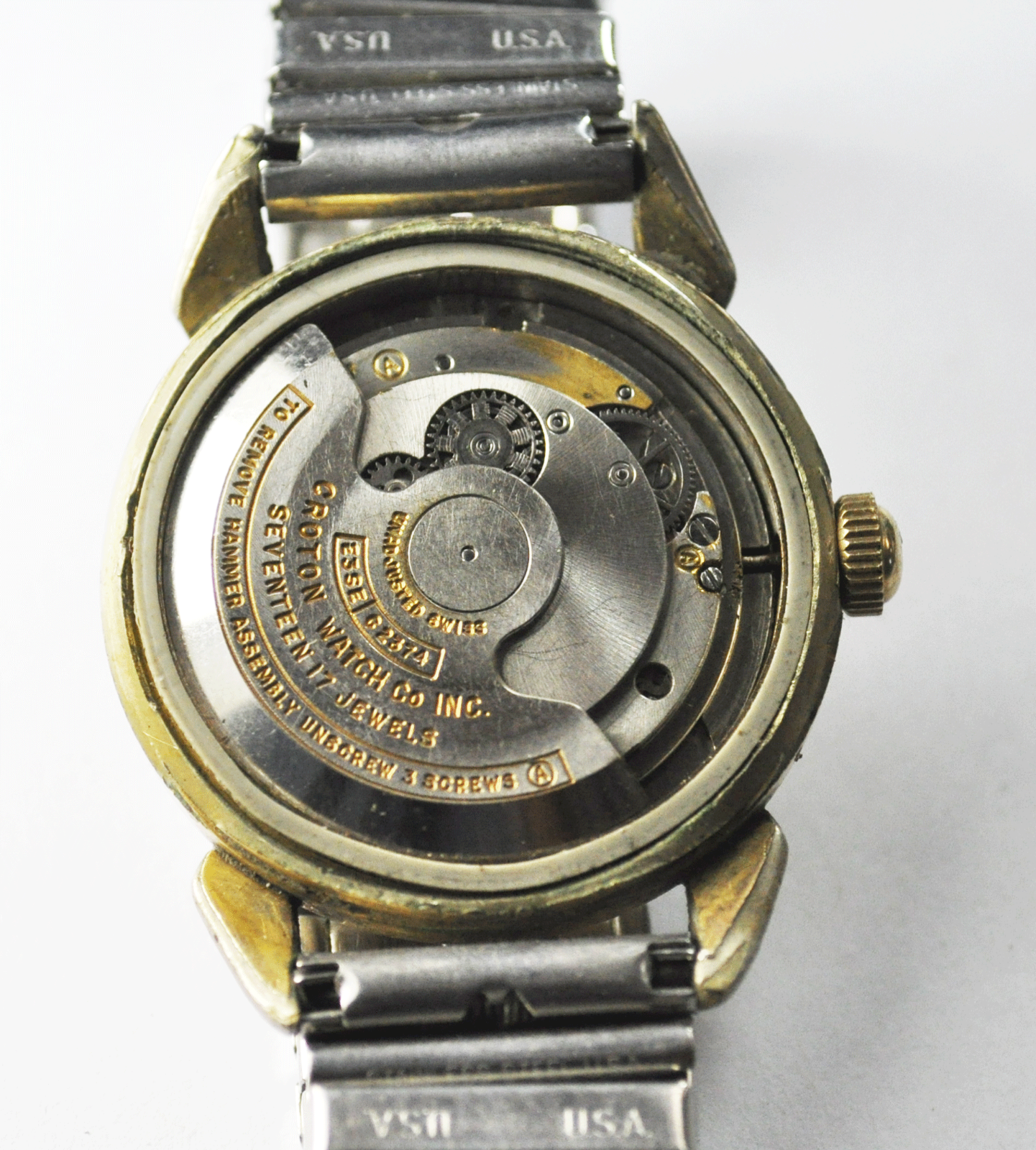 Vintage Croton E3SE C2374 Aquamatic 1256 Nevada Grenchen 31mm Fancy Lug Watch