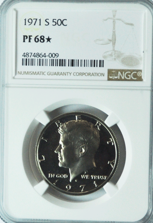 1971 S 50c Kennedy Half Dollar NGC PF68* Star Proof San Francisco